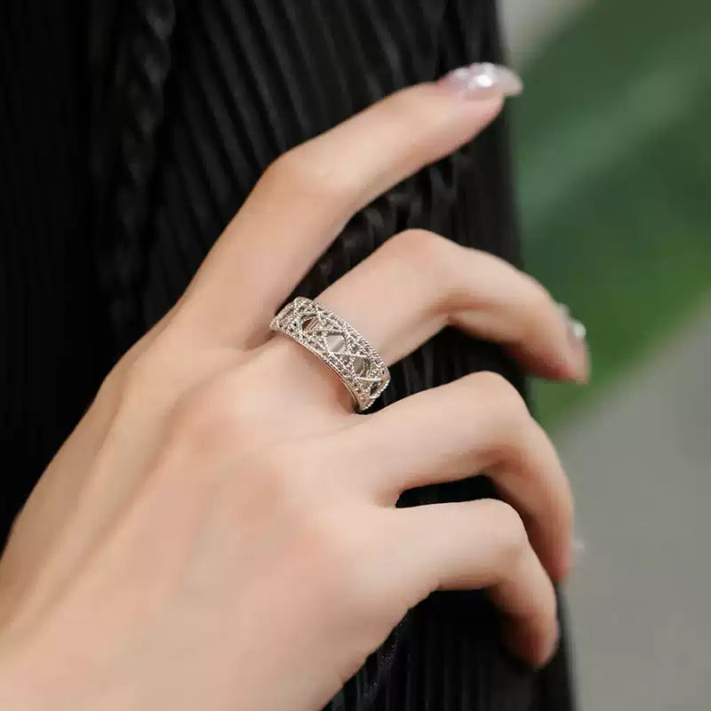 Vintage Lattice Silver Ring