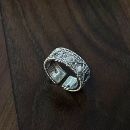 Vintage Lattice Silver Ring