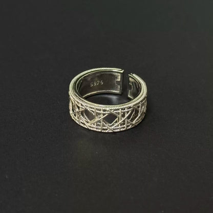 Vintage Lattice Silver Ring