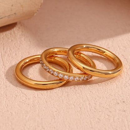 Triple Loop Stack Rings Set