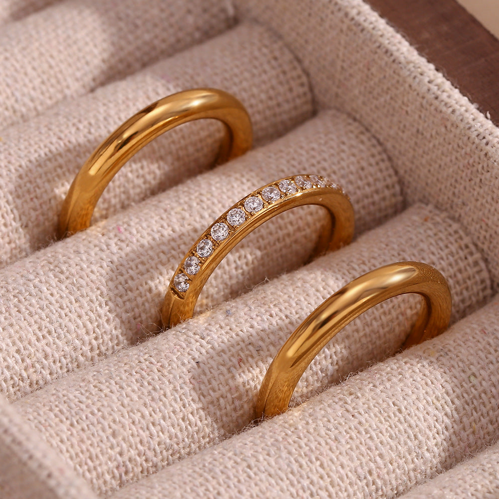 Triple Loop Stack Rings Set