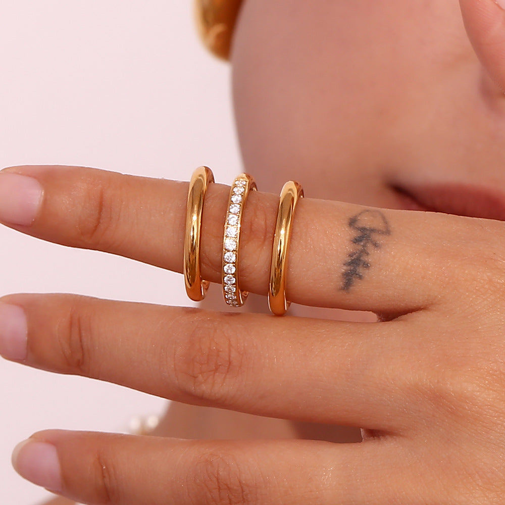Triple Loop Stack Rings Set
