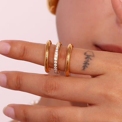 Triple Loop Stack Rings Set