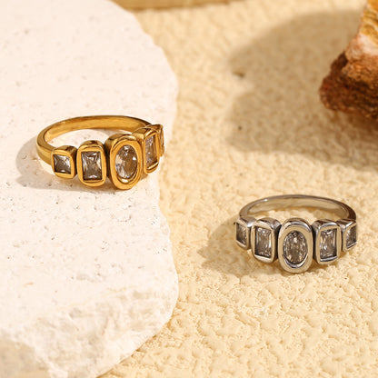 Geometric Prism Stacked Ring