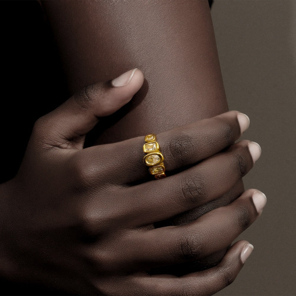 Geometric Prism Stacked Ring