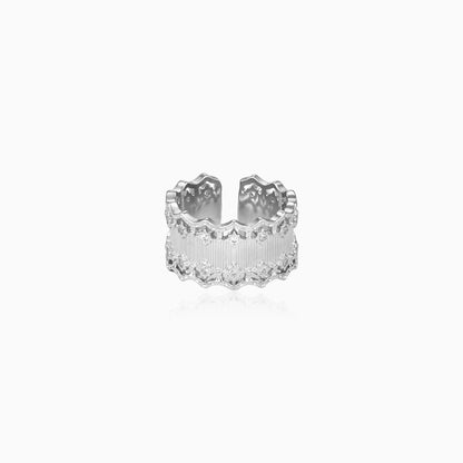 Textured Sparkle Wide Band Ring