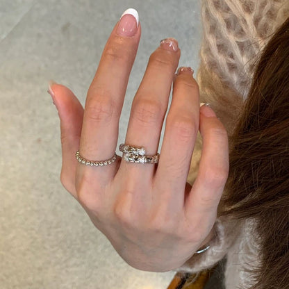 Twisted Chain Sparkle Ring