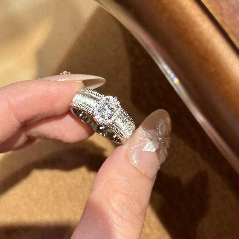 Halo Stripe Band Ring