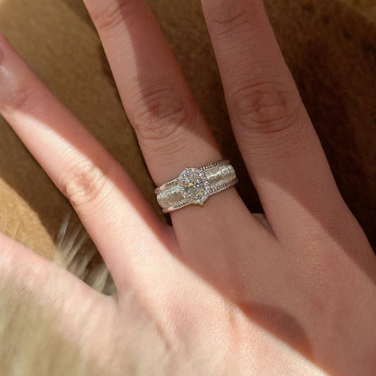 Halo Stripe Band Ring