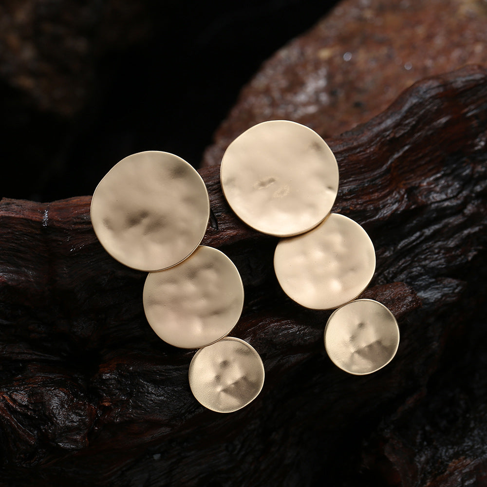 Layered Disc Clip Earrings