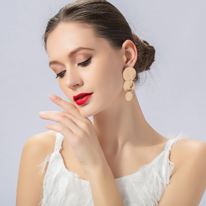 Layered Disc Clip Earrings