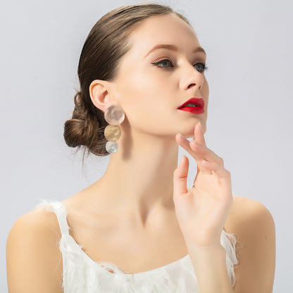 Layered Disc Clip Earrings