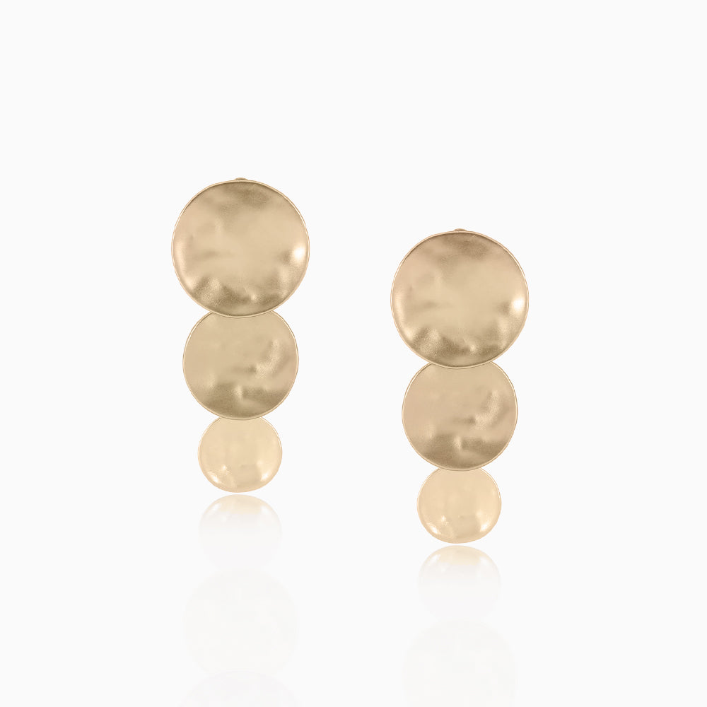 Layered Disc Clip Earrings