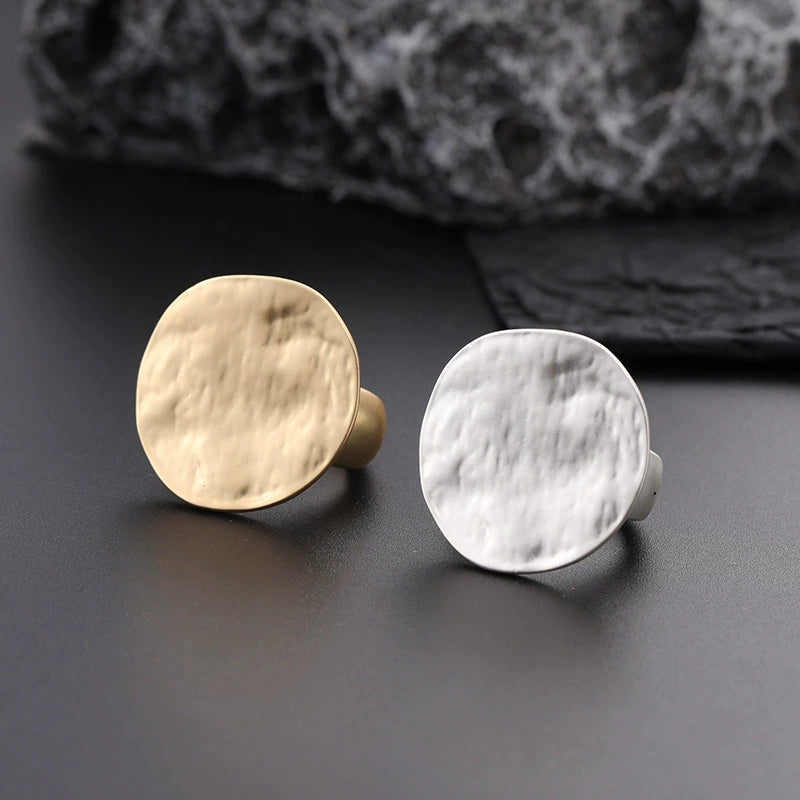 Adjustable Hammered Disc Ring