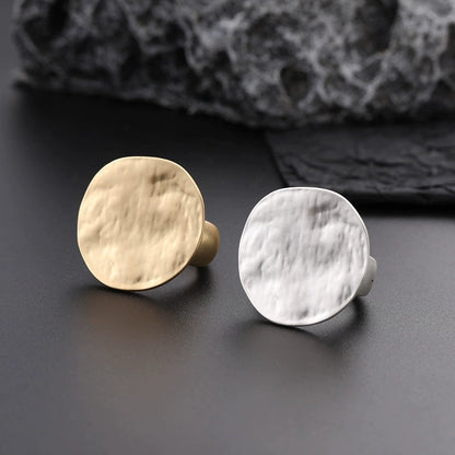 Adjustable Hammered Disc Ring