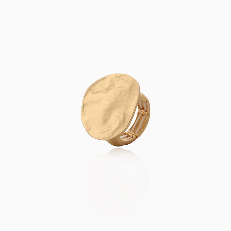 Adjustable Hammered Disc Ring