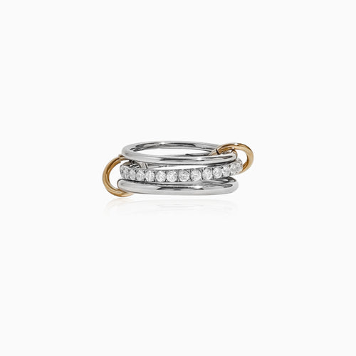 Triple Interlock Zircon Ring