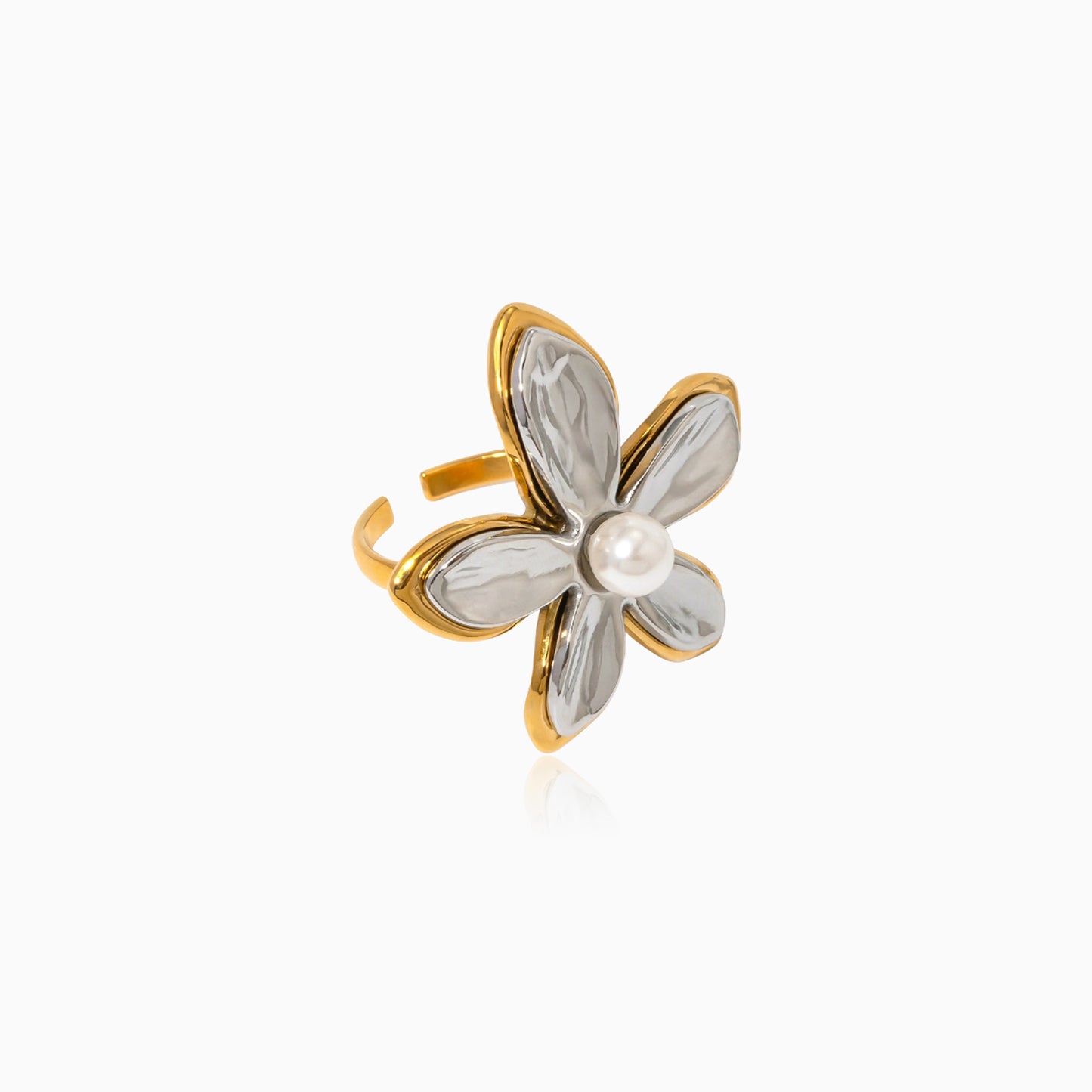 Pearl Blossom Adjustable Ring