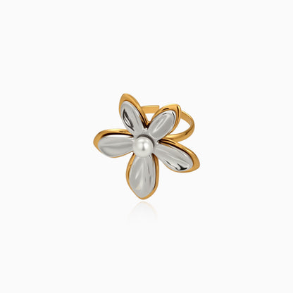 Pearl Blossom Adjustable Ring