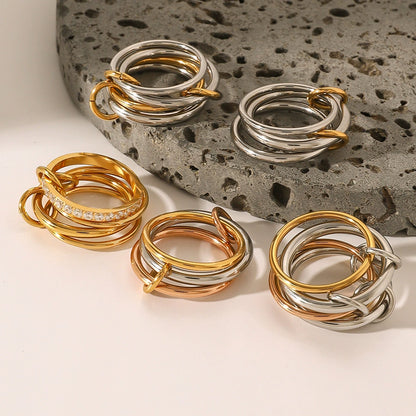 Quad Stacked Dual-Tone Ring