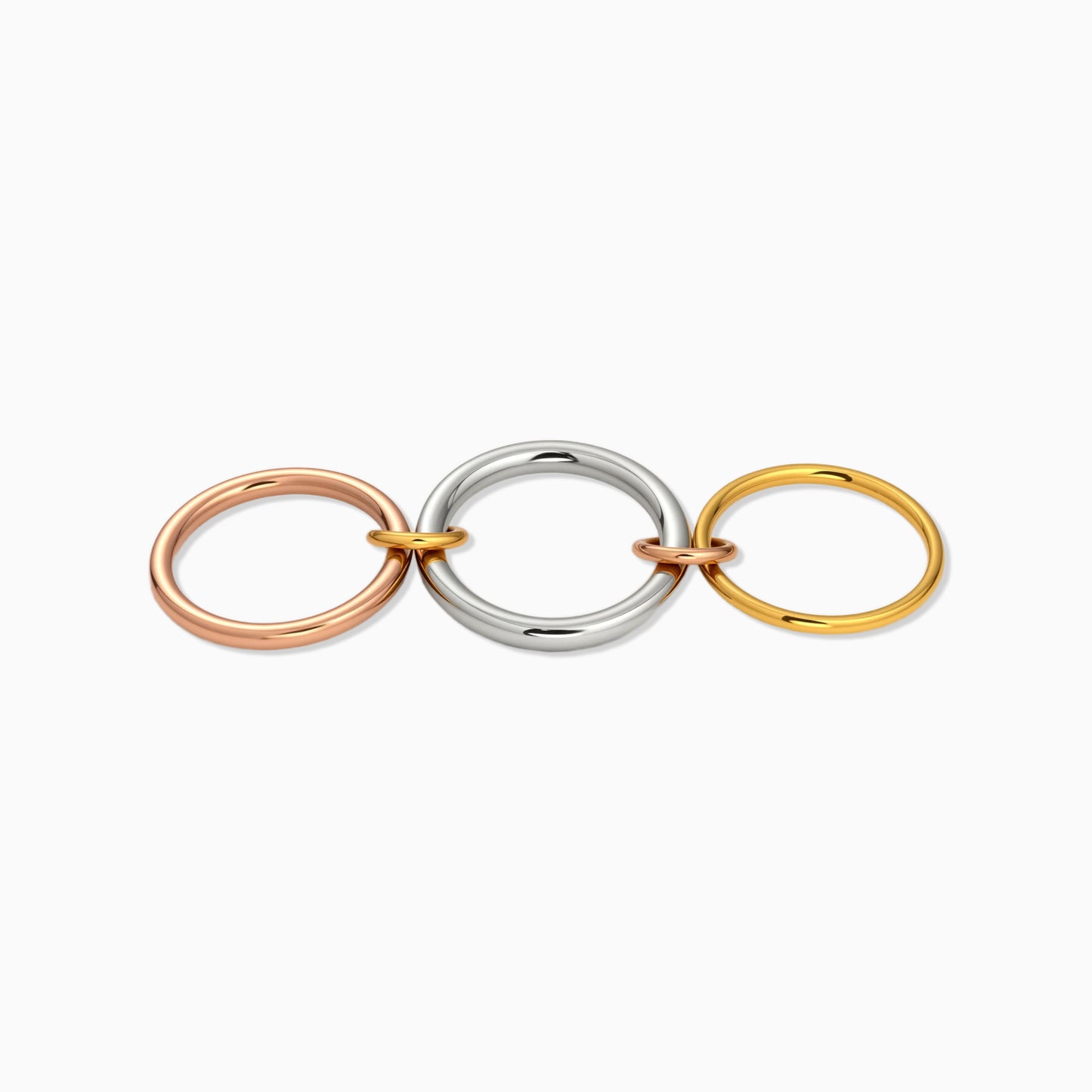 Triple-Tone Stacked Link Ring