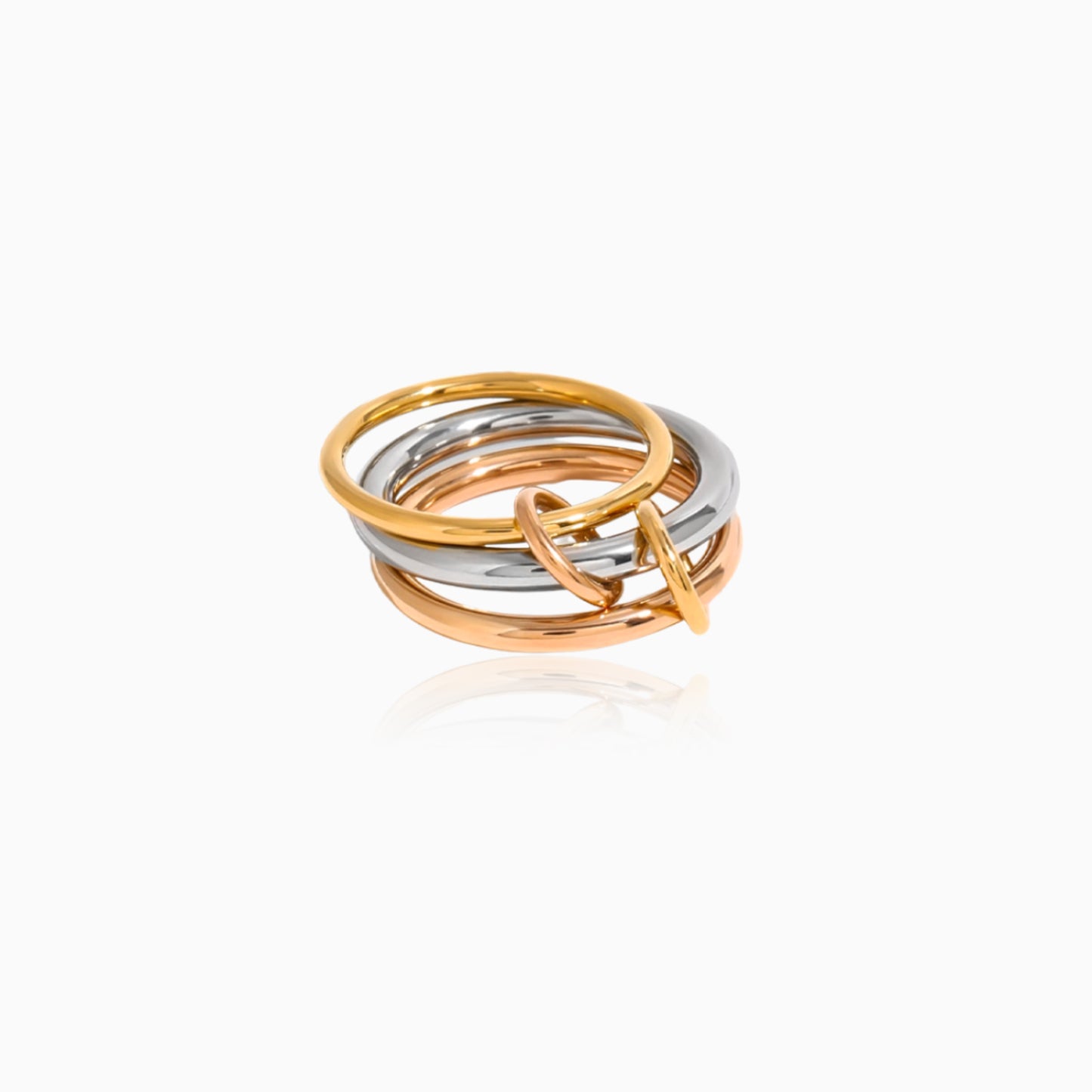 Triple-Tone Stacked Link Ring