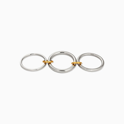 Triple-Tone Stacked Link Ring