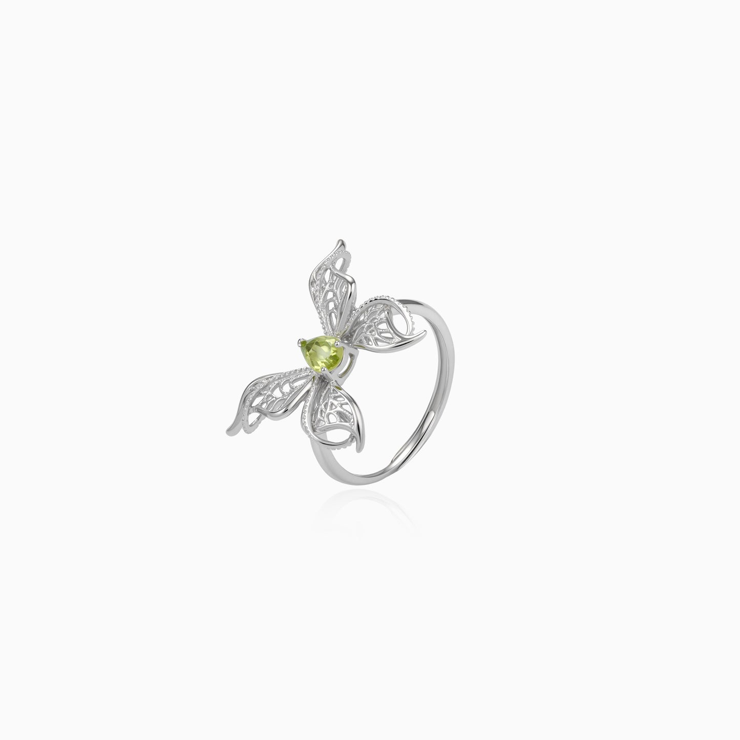 Peridot Butterfly Ring