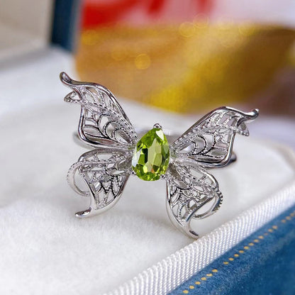 Peridot Butterfly Ring