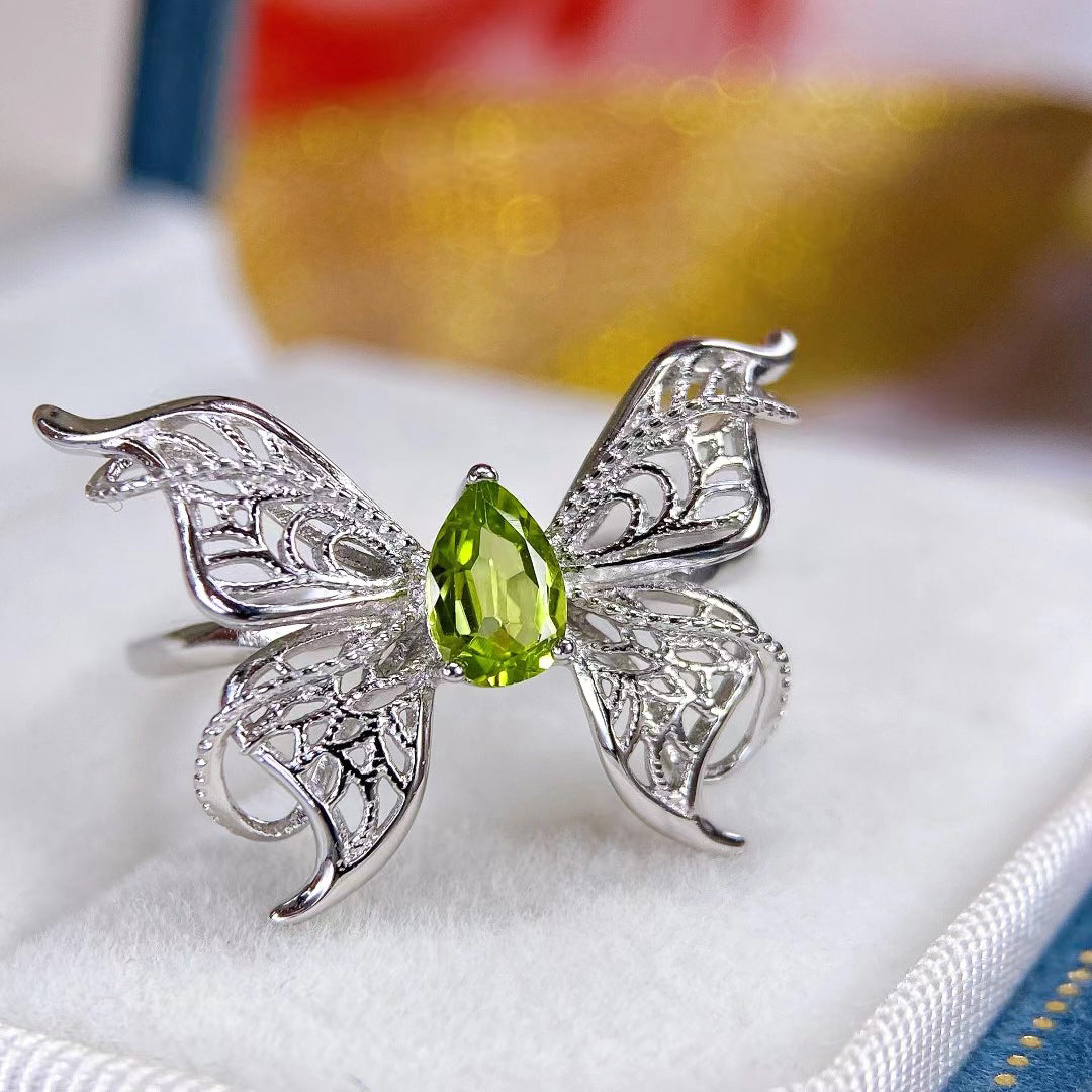 Peridot Butterfly Ring