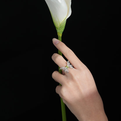 Peridot Butterfly Ring