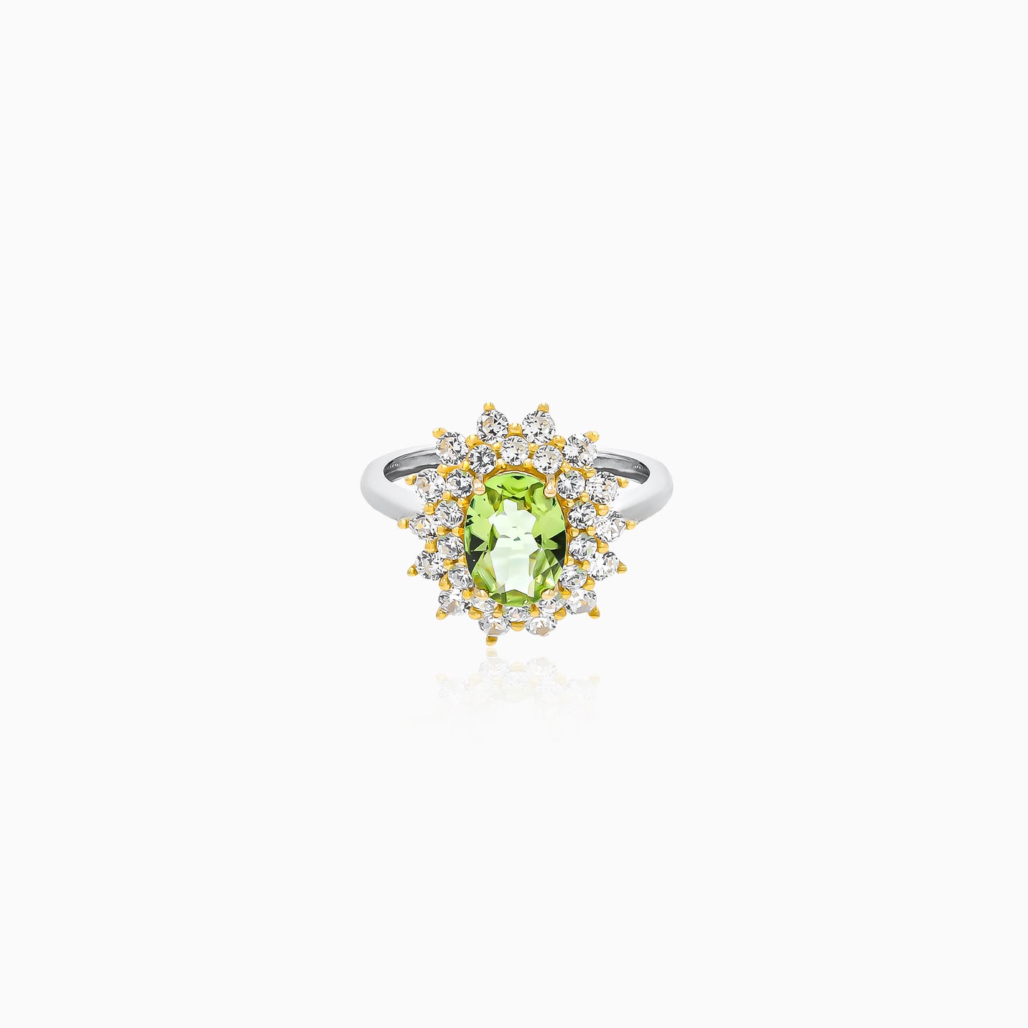Peridot Filigree Halo Ring