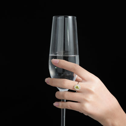 Peridot Filigree Halo Ring