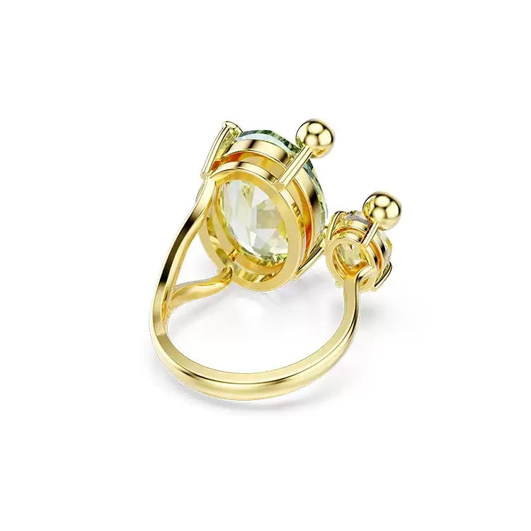 Peridot Oribit Halo Ring