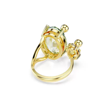 Peridot Oribit Halo Ring