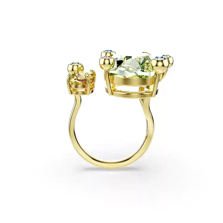 Peridot Oribit Halo Ring