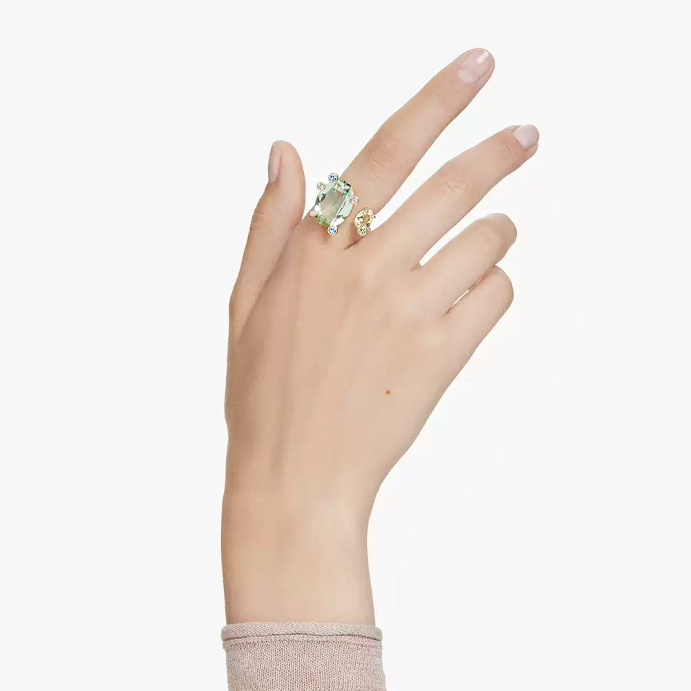 Peridot Oribit Halo Ring