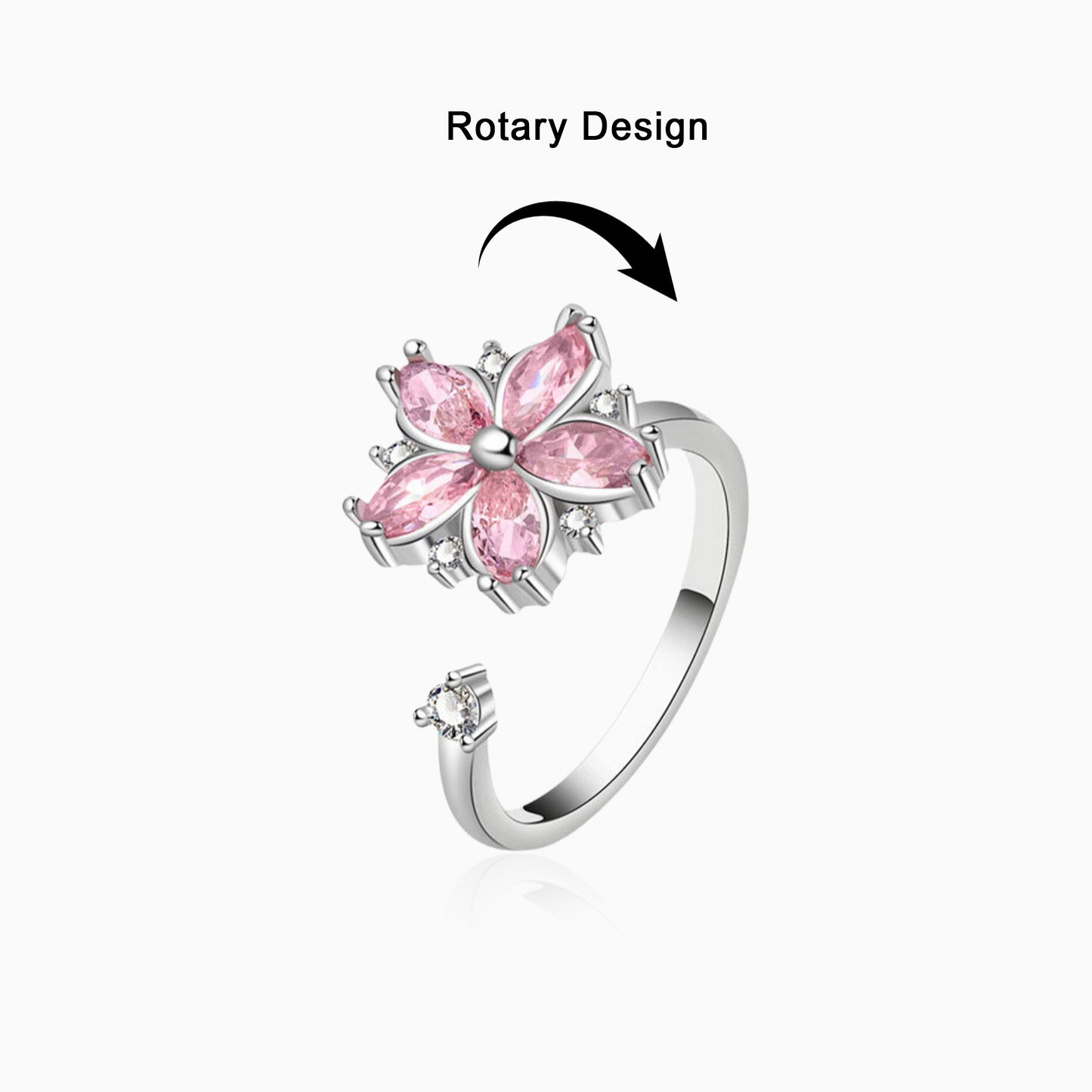 Rotating Flower Statement Ring
