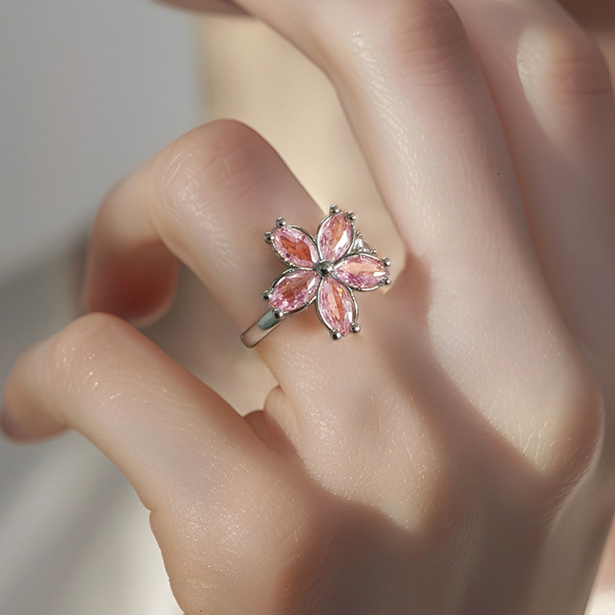 Rotating Flower Statement Ring
