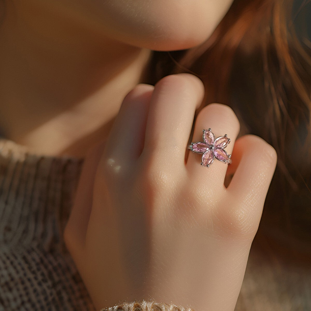 Rotating Flower Statement Ring