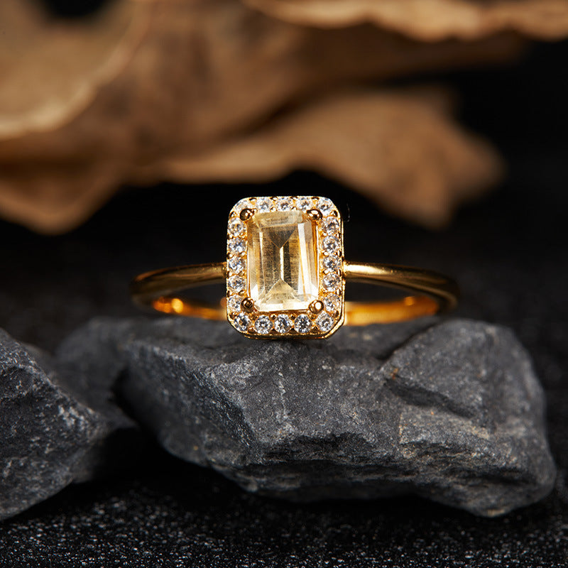 Radiant Halo Rectangle Ring