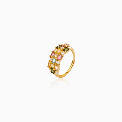 Color Grid Sparkle Tourmaline Ring
