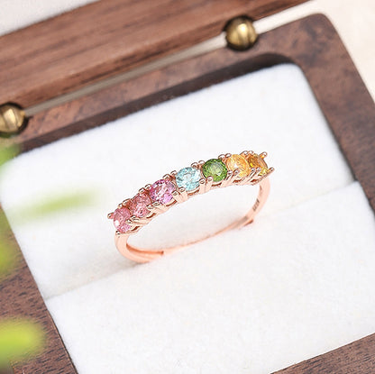 Rainbow Sparkle Tourmaline Ring