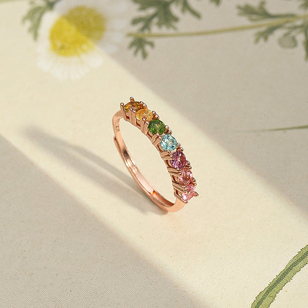 Rainbow Sparkle Tourmaline Ring