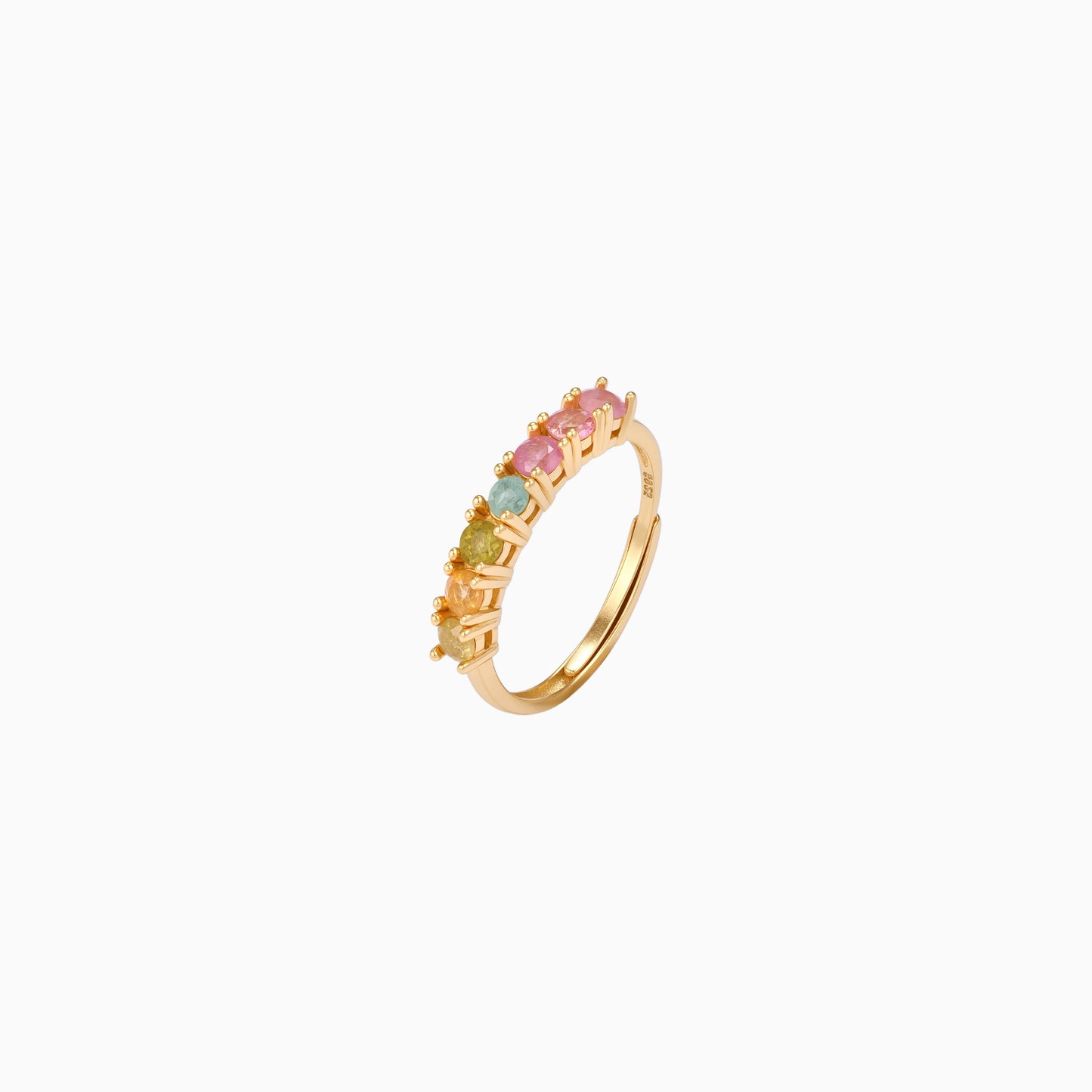 Rainbow Sparkle Tourmaline Ring