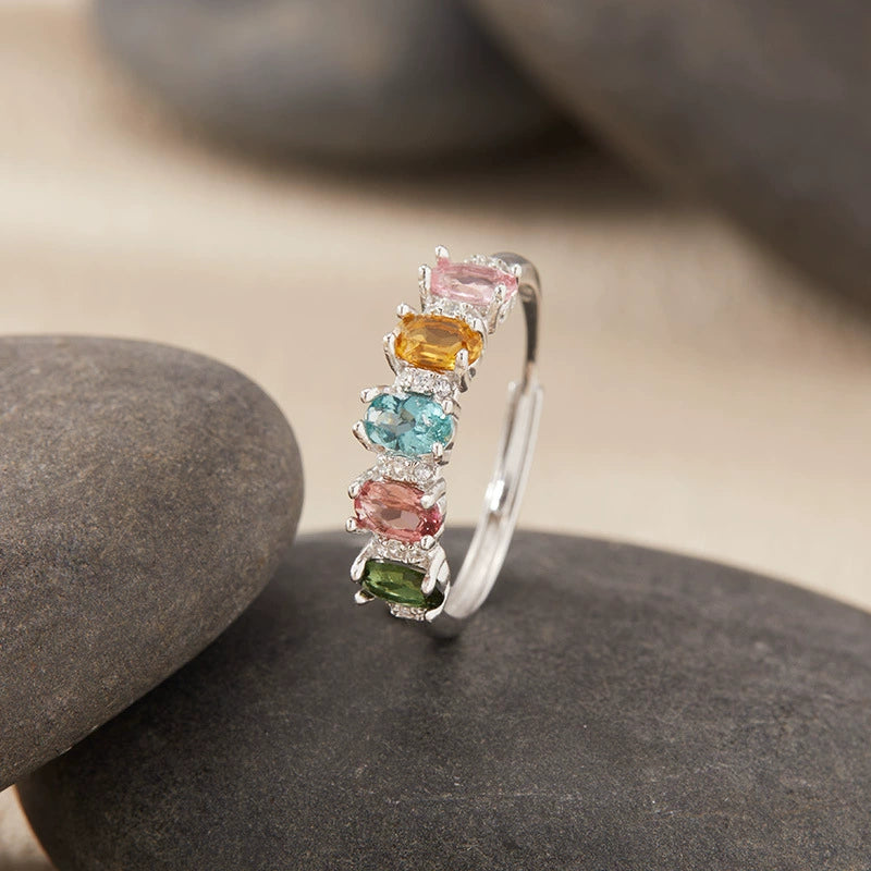 Silver Sparkle Tourmaline Ring
