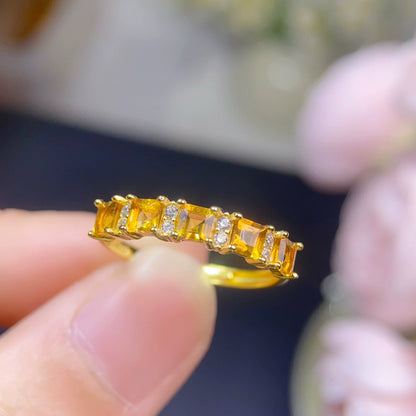 Citrine Bar Line Ring
