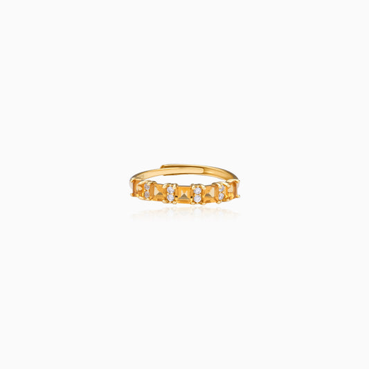 Citrine Bar Line Ring