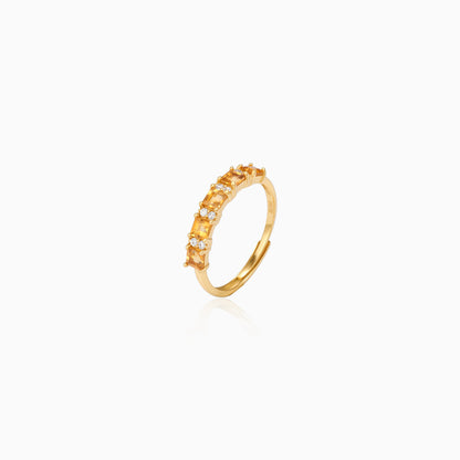Citrine Bar Line Ring