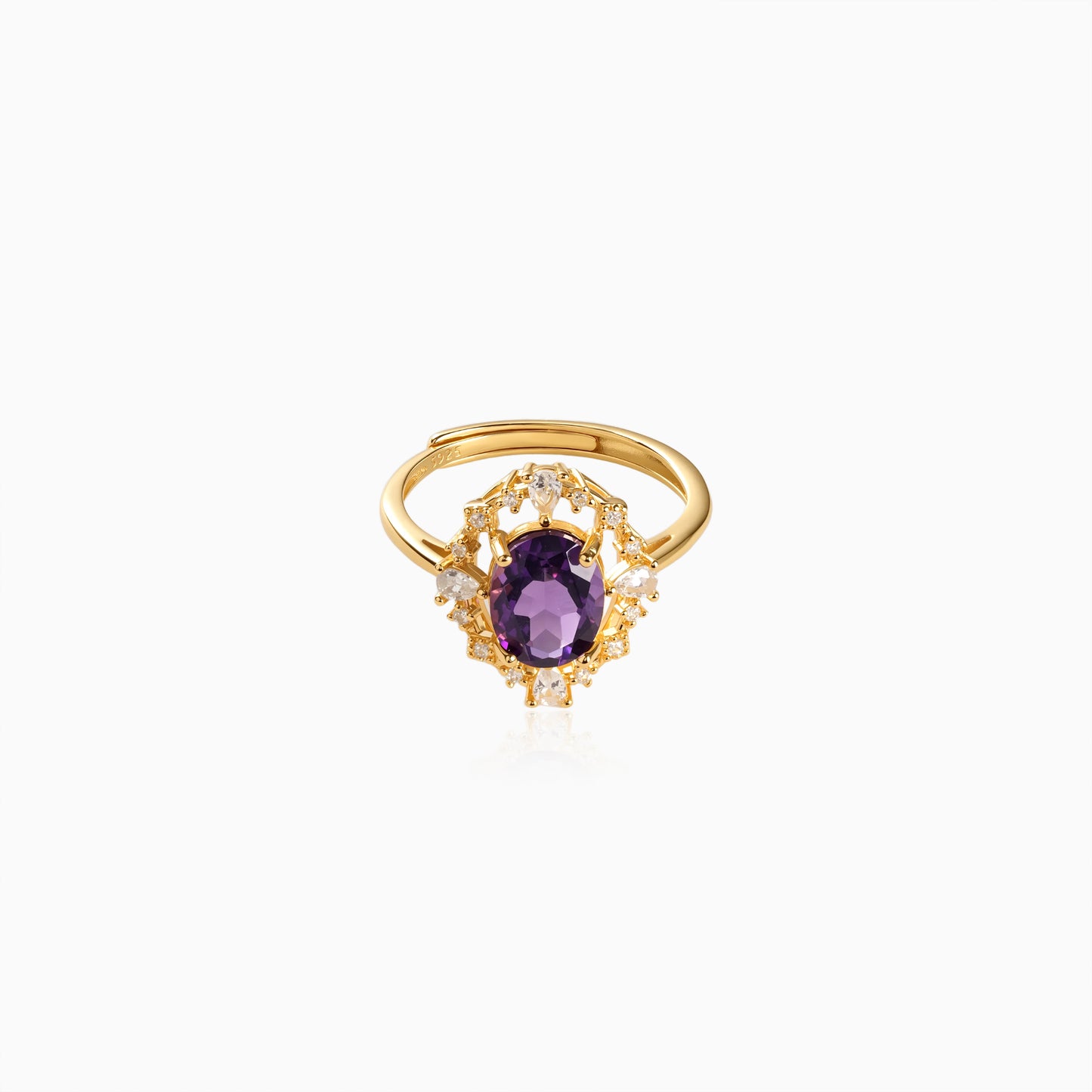 Radiant Oval Amethyst Ring